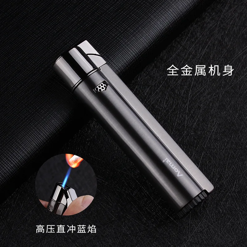 

Compact Butane Lighter 1300C Gas Torch Turbo Lighter Strip Windproof All Metal Cigar Lighter Gift for Men Smoking Accessories