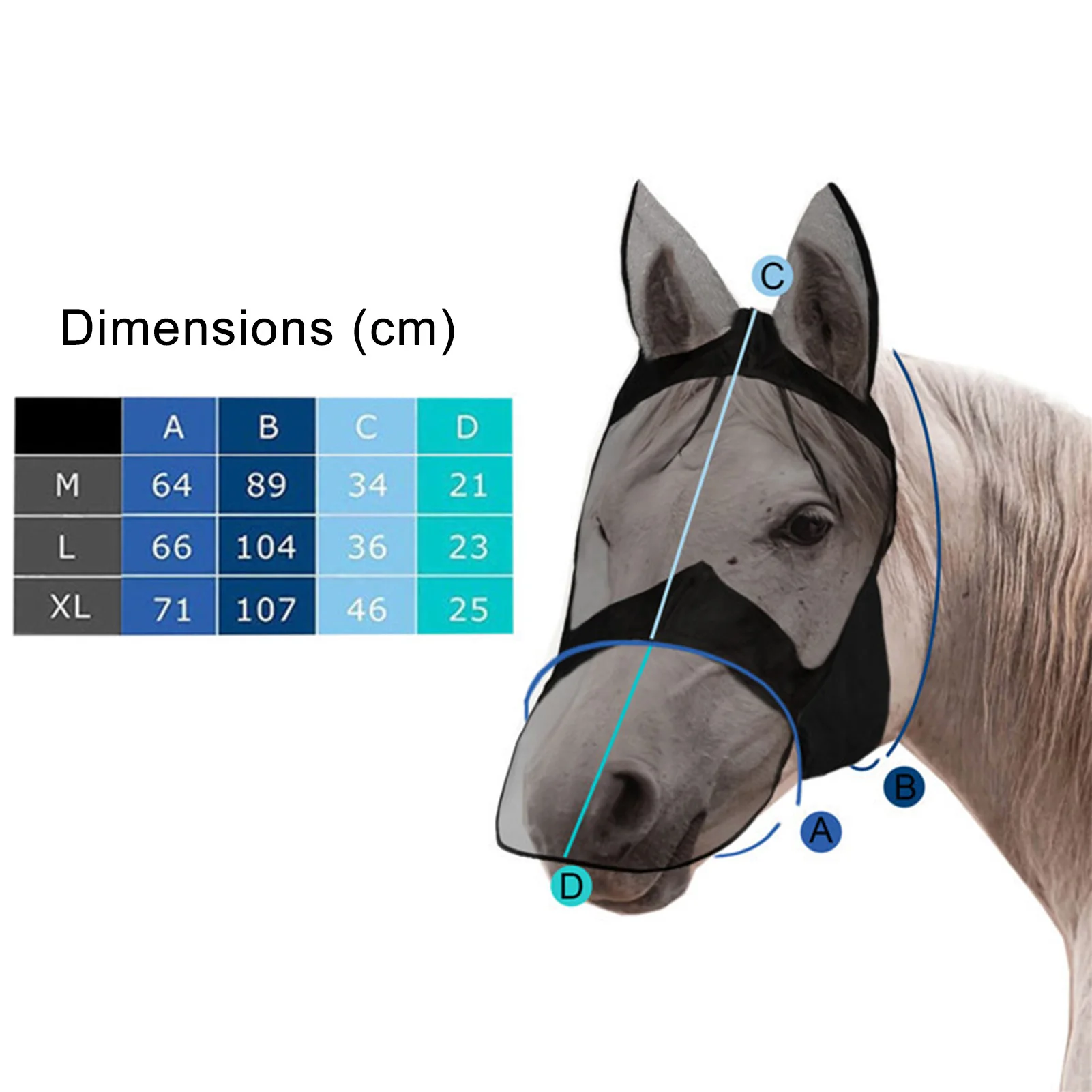

Farm Horse Breathable Mask Nasal Cover Breathable Meshed Horse Bug Prevention Net Eye Protection Horse Protector