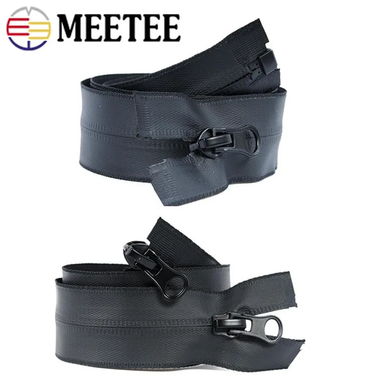 Meetee 4Pcs Black Nylon Waterproof Zippers Invisible Zip Singer/double Slider Open end for Jackets Sports Sewing DIY Crafts A1 2|Молнии| |