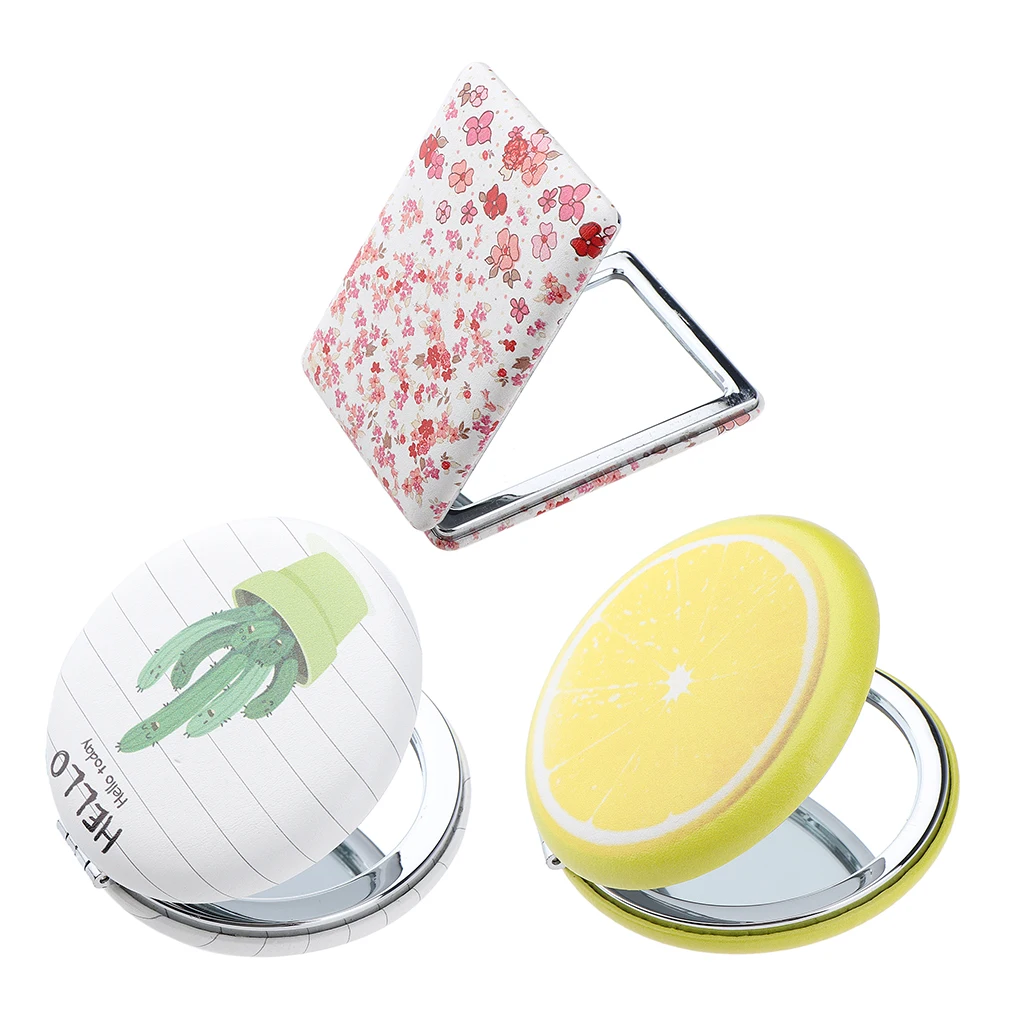 Косметические карманные зеркала двухсторонние портативные для макияжа