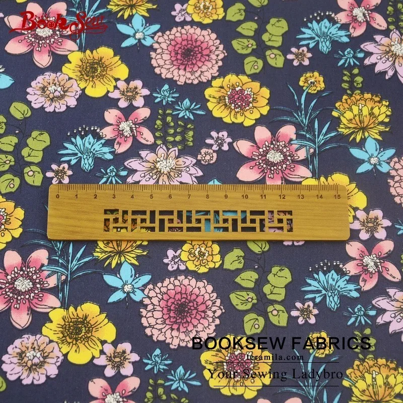 Booksew 100% хлопок поплин Ткань Текстиль для дома Цветочные Мягкие Вышивание