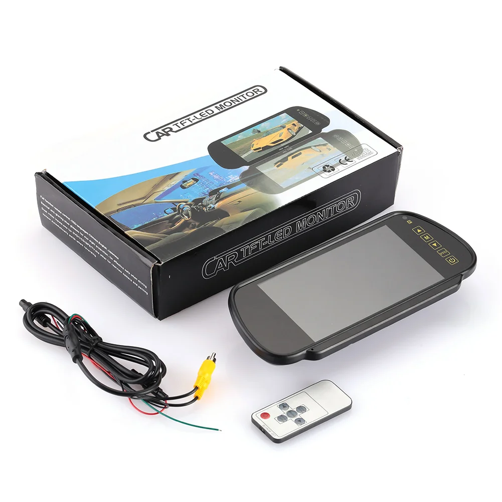 

Car Backup Mirror Monitor Car Monitor Portable Car Rear View Mirror Monitor DVD/TV/MTV Screen Free Calling 7"TFT-LCD