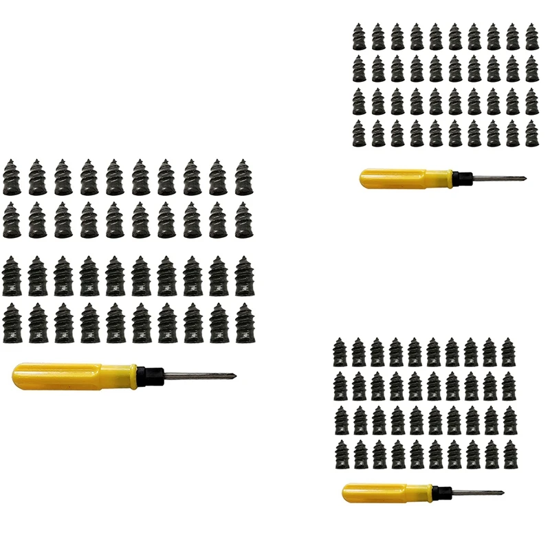 

40PCS Tire Repair Rubber Nail, Tire Repair Rubber Screws Black, Fast Tool Self-Service Tire Repair Nail
