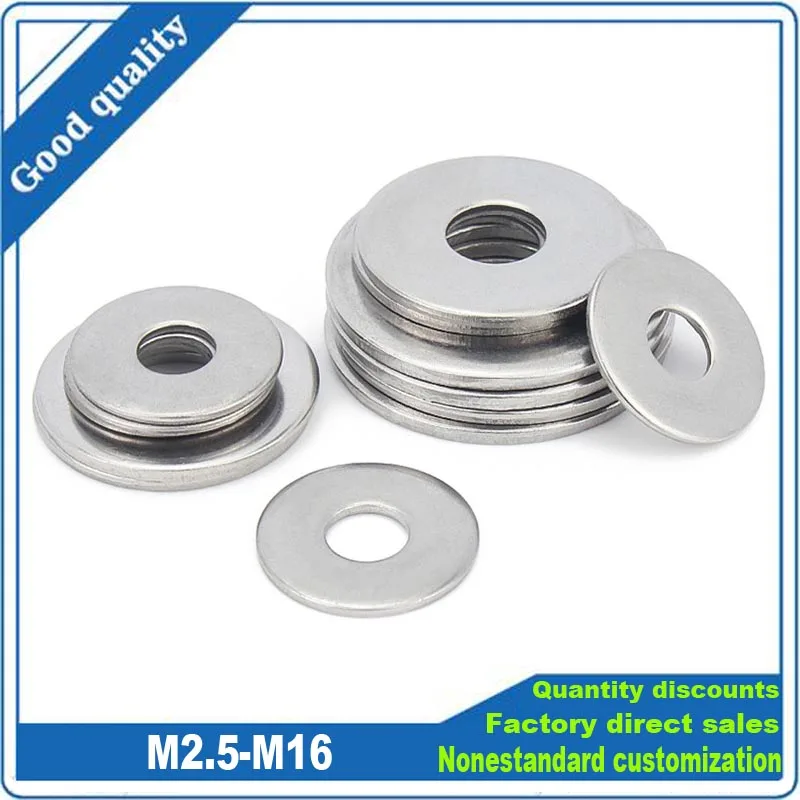 2/50 шт., плоская шайба M2.5 M3 M3.5 M4 M5 M6 M8 M10 M12 M14 M16 GB96 304 - изображение