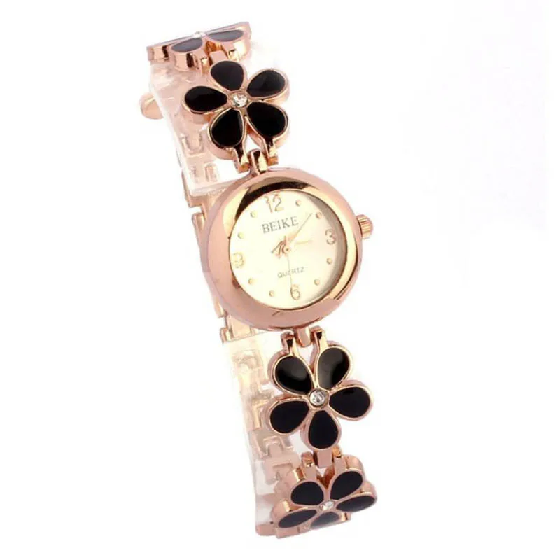

Women's Fashion Attractive 1PC Fashion Women Watch Daisies Flower Rose Gold Bracelet Wrist Watch Ladies Casual Watch LX