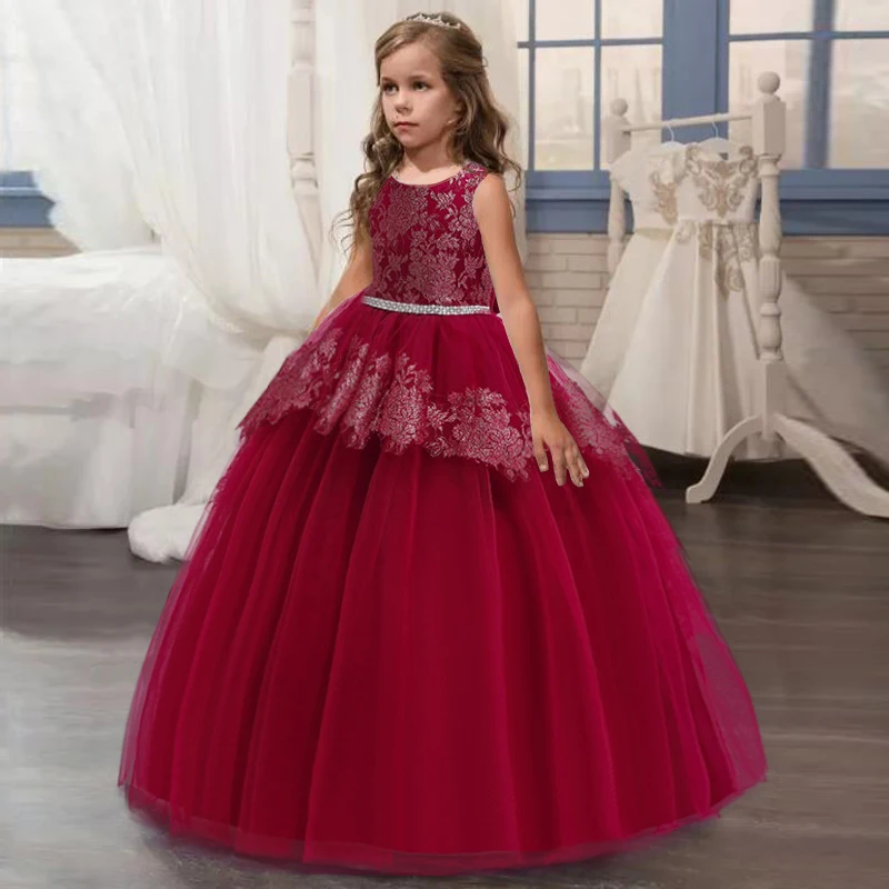 2022 Summer First Bridesmaid Dress Party Kids Dresses For Girls Costume Vestidos Princess Girl Wedding Gown 10 12 14 Years | Детская