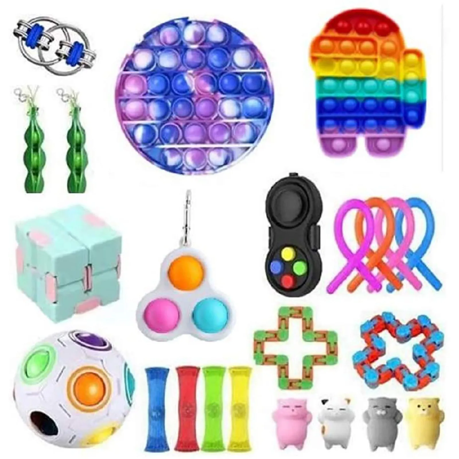 

Rainbow Fidget Toys Push Sensory Squishy Stress Reliever Autism Needs Anti-stress Toys For Adult Children Gifts