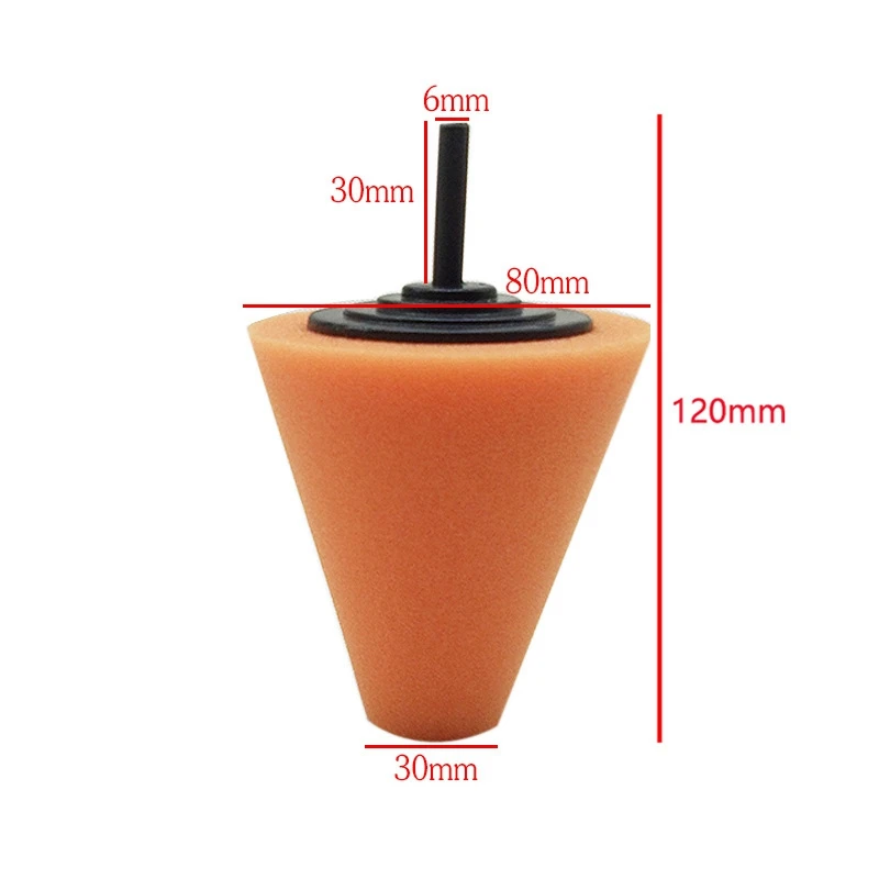 

5Pcs Sponge Cone Shape Metal Polishing Pad Cloth Buffing Pads for Wheels Hub
