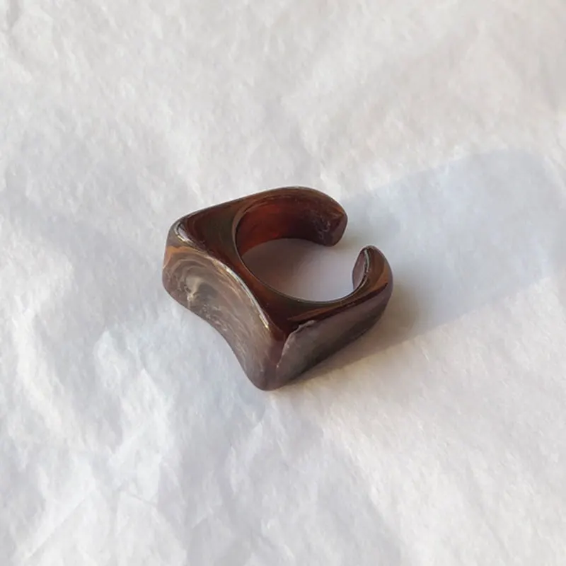 2020 Новое винтажное модное кольцо из смолы с рисунком квадратное крутое ветра