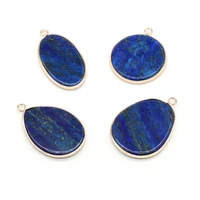 new trendy natural stone pendant lapis lazuli charms lasurite pendants for jewelry making diy necklace accessories