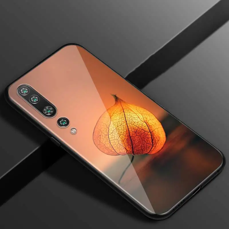 

Flower Leaf For Xiaomi Mi Note 10 Ultra 5G 9 SE 8 A3 A2 A1 6X Poco M2 Pro Play F1 Lite 5G Bright Black Phone Case