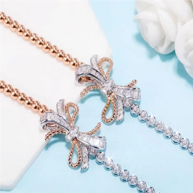 Fine jewelry 100% 18K gold diamond bracelet Ribbon style for women gift | Bracelets