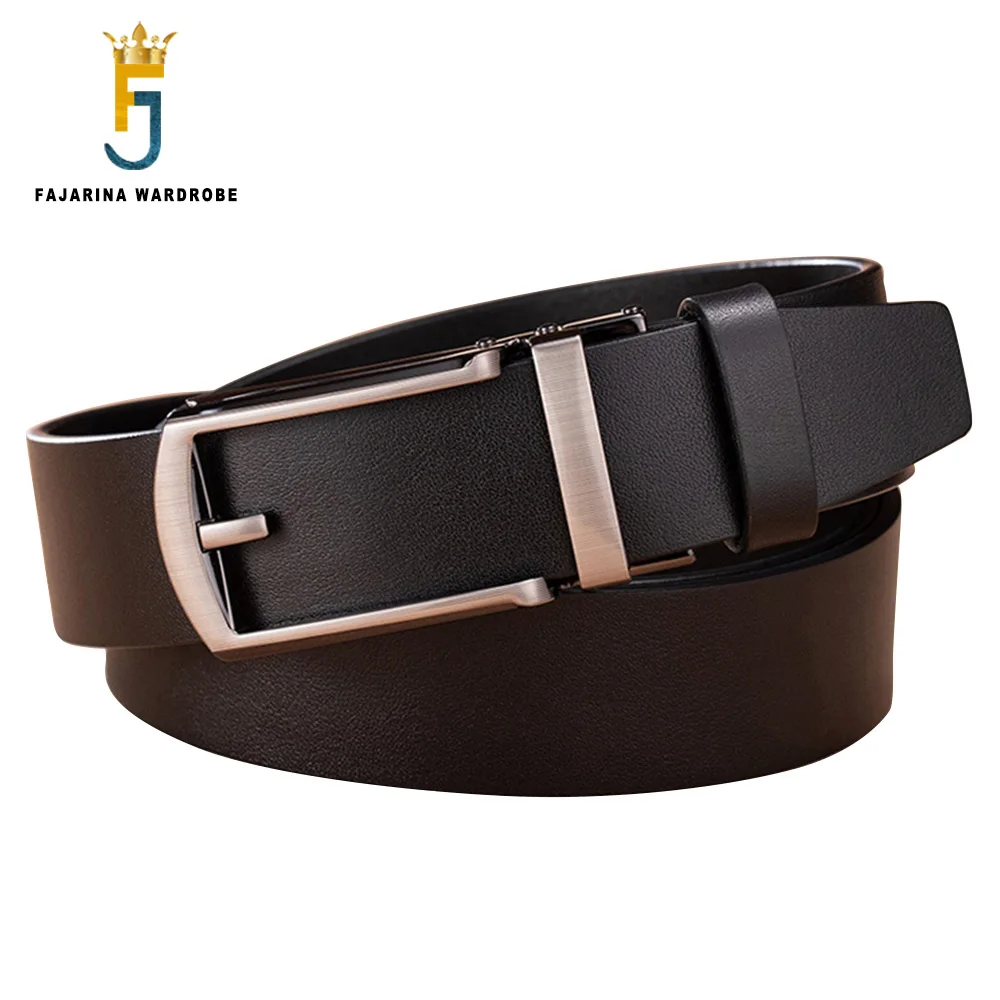 FAJARINA Formal Styles Hollowed Automatic Buckle Top Quality Cow Genuine Mens Cowhide Leather Belts for Men 35mm Width N17FJ1165