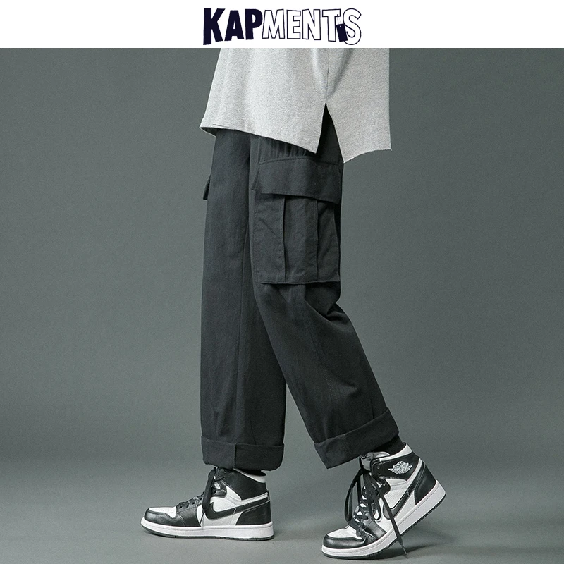 Мужские брюки-карго в стиле Харадзюку с широкими штанинами | Мужская одежда
