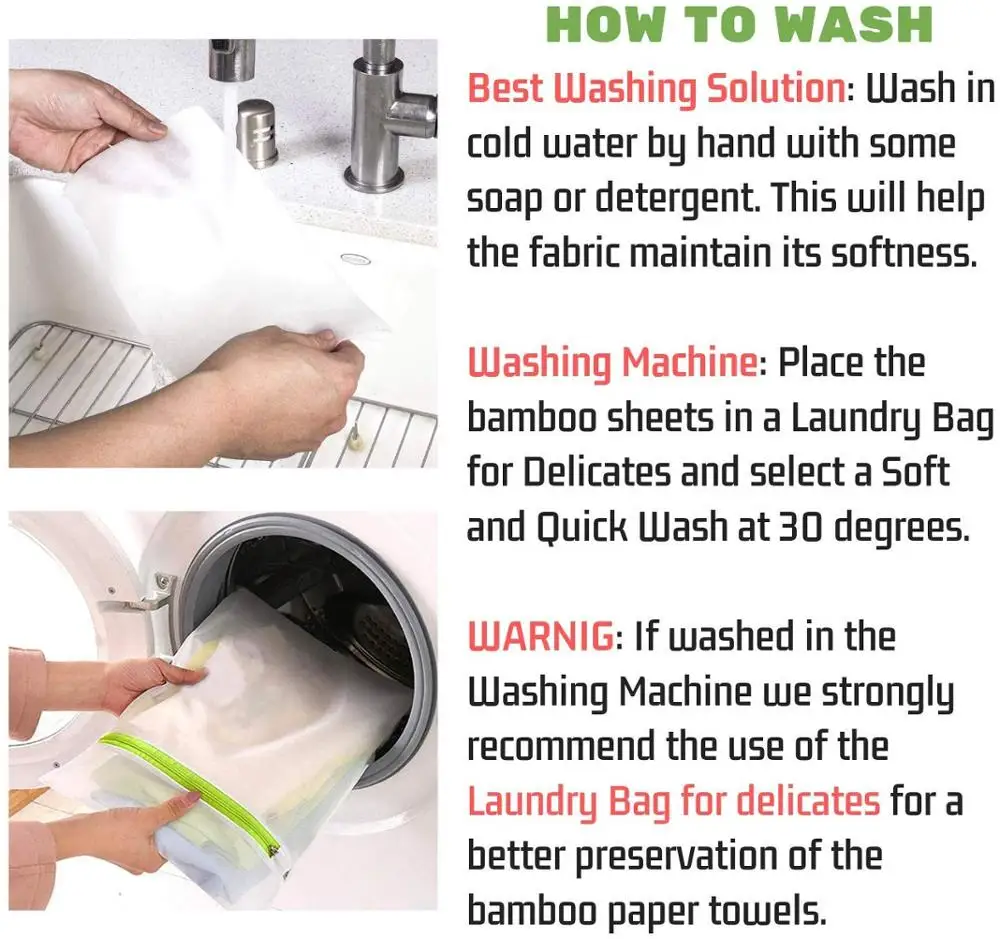 28x28 см бумажное полотенце в рулоне без отходов многоразовое бамбуковое эко