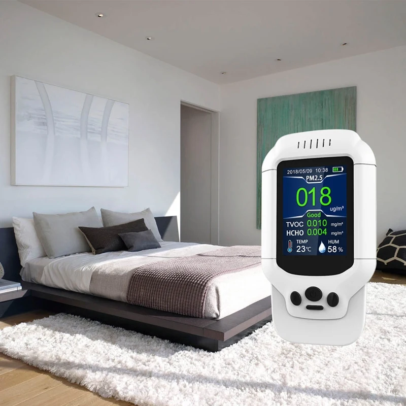 

Air Quality Monitor,Formaldehyde Detector HCHO Volatile Organic Compound Gas,PM2.5/10 Micrometre Particulate Matter Dust