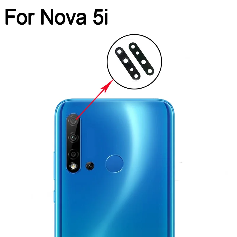 

2PCS 100% New For Huawei Nova 5i Rear Back Camera Glass Lens For Huawei Nova5i Repair Parts For Huawei Nova 5 i Replacement