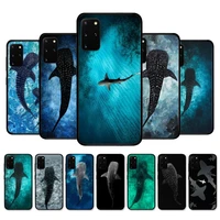 ocean whale shark swimming phone case for samsung s21 s10 lite s20 ultra s9 s8 plus s7 s6 edge s5 cover