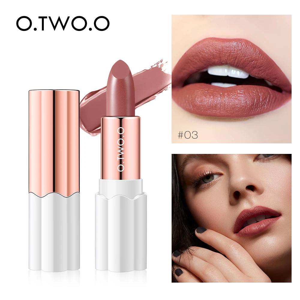 

O.TWO.O 12 Colors Lipstick Makeup Semi Velvet Rich Color Lip Stick Waterproof Moisturizing Long Lasting Lightweight Lip Make Up
