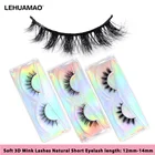 2 пары, пушистые 3D норковые ресницы LEHUAMAO, 100% безжалостные ресницы из норки, мягкие натуральные накладные ресницы, макияж для ресниц