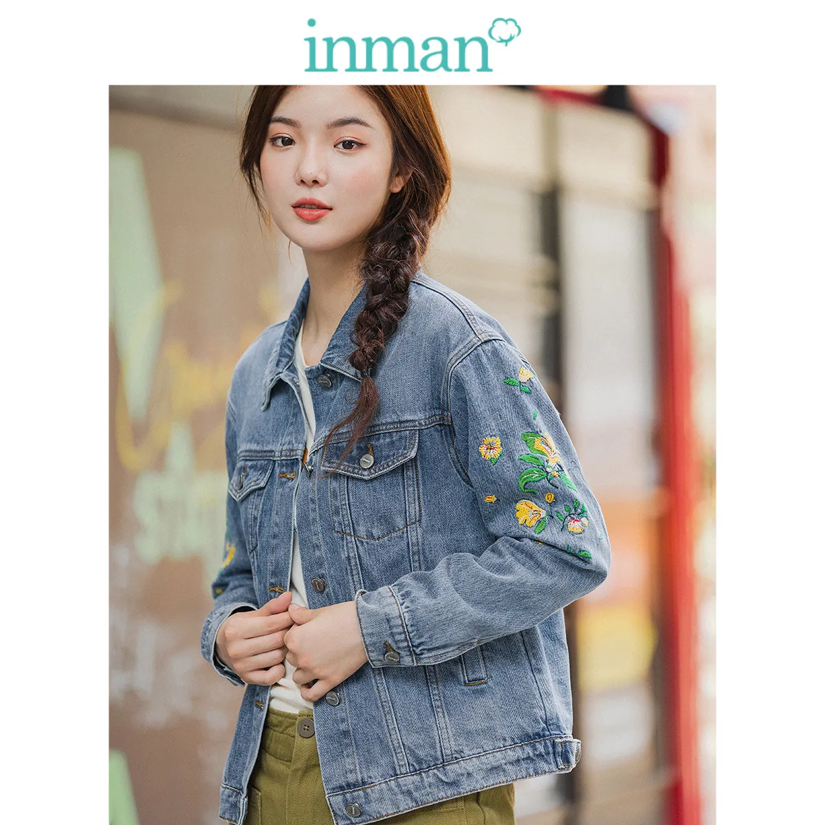 INMAN весна 2020 художественный литературный хлопок вышивка цветок много карманов