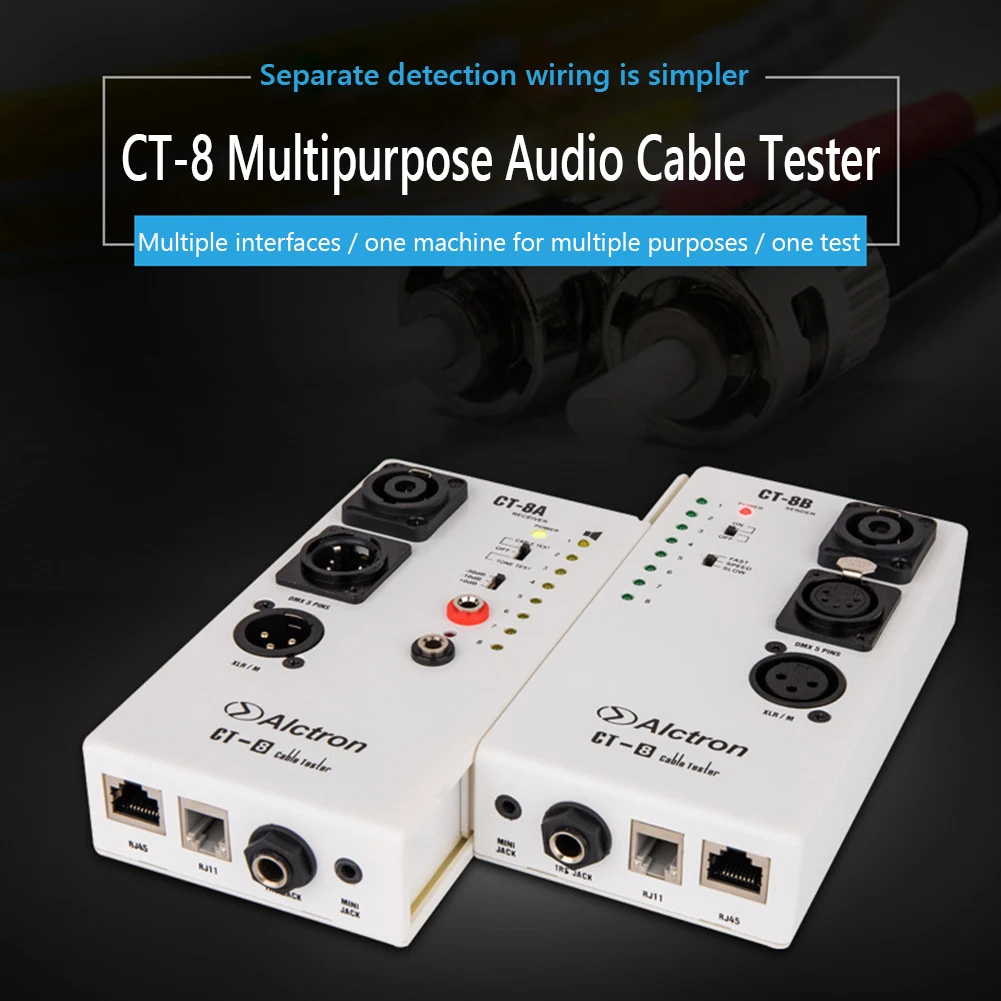 Alctron CT 8A 8B тестер Профессиональный Многоцелевой аудио кабеля для XLR Phono RCA BNC мини