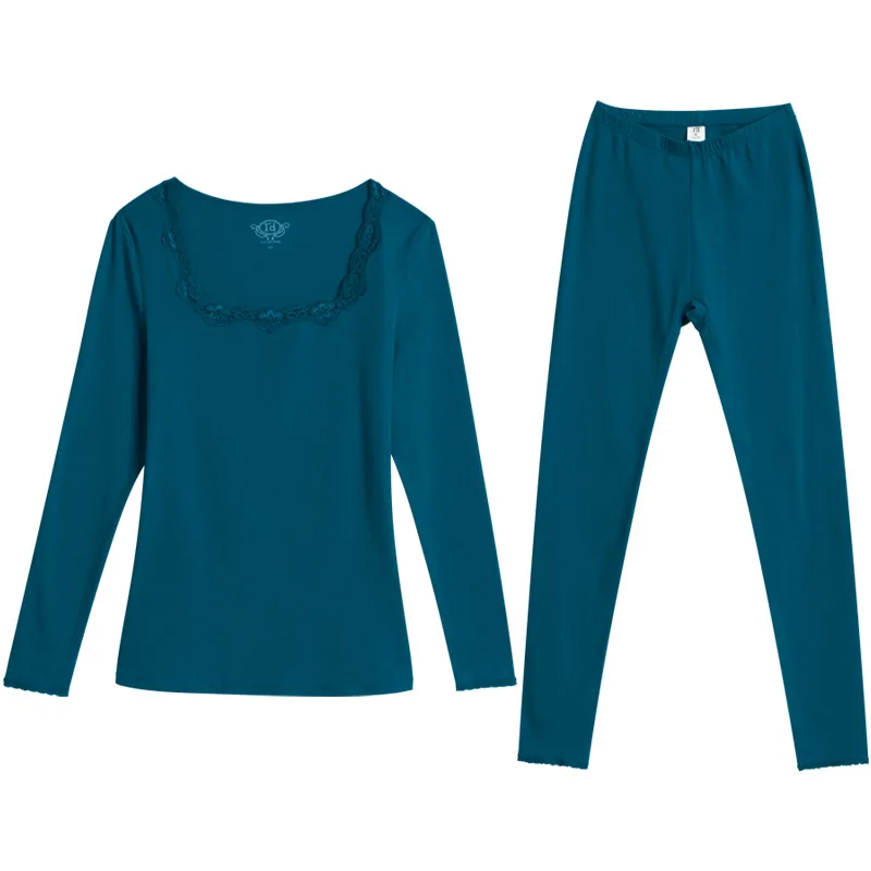 Женское кружевное термобелье с квадратным воротником женский сексуальный