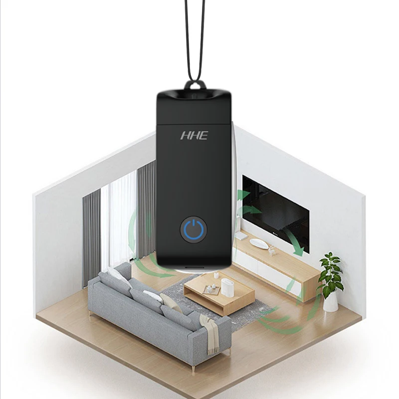 

HHE Portable Air Purifier Anion Air Freshener Ionizer Dust Cigarette Smoke Remover Negative Ion Necklace Mini Air Purification