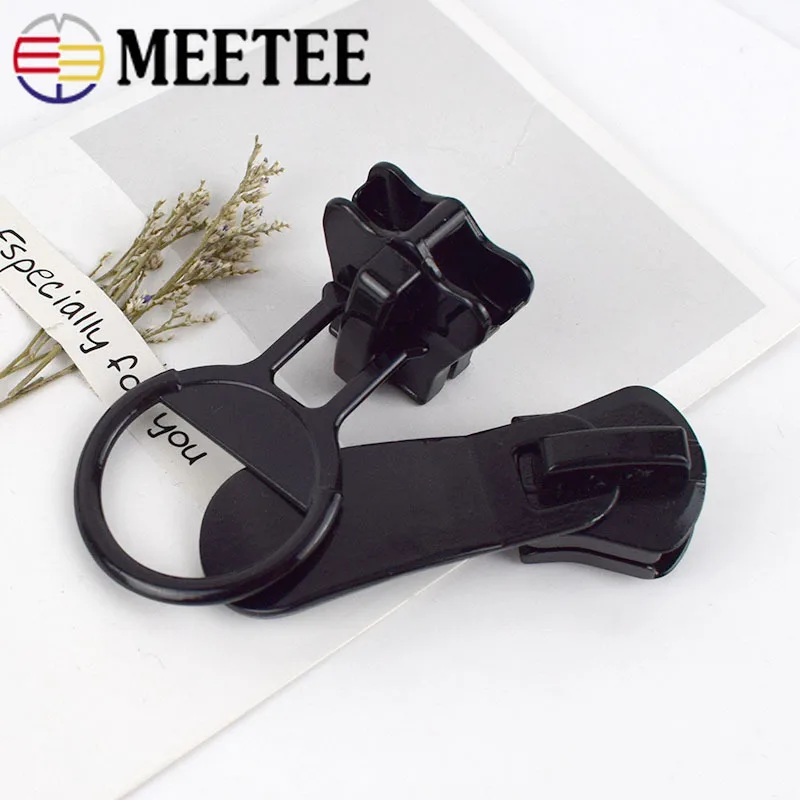 3pcs 15# 20# Black Zipper Sliders For Resin Down Jacket Tent Head Spoon Shape Puller DIY Sewing Accessories | Дом и сад