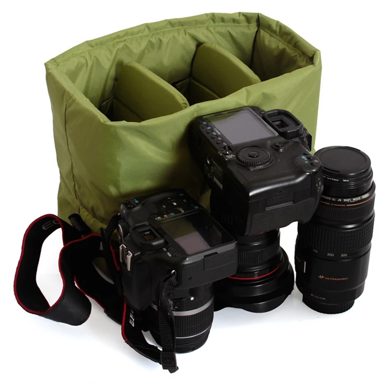 waterproof insert padded partition camera bag lens case for dslr slr camera free global shipping