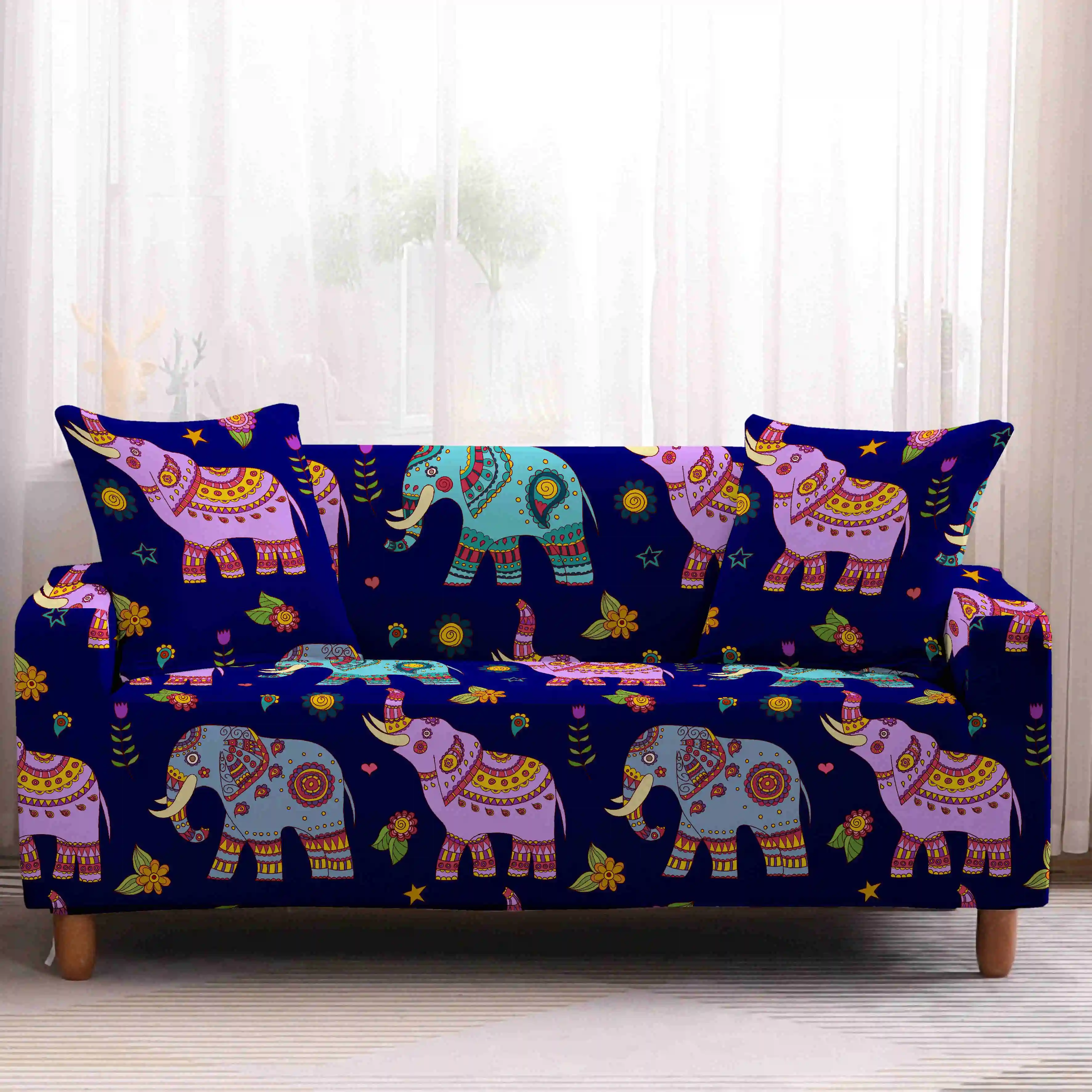 Домашний чехол со слоном эластичный для дивана набор гостиной кресло домашних