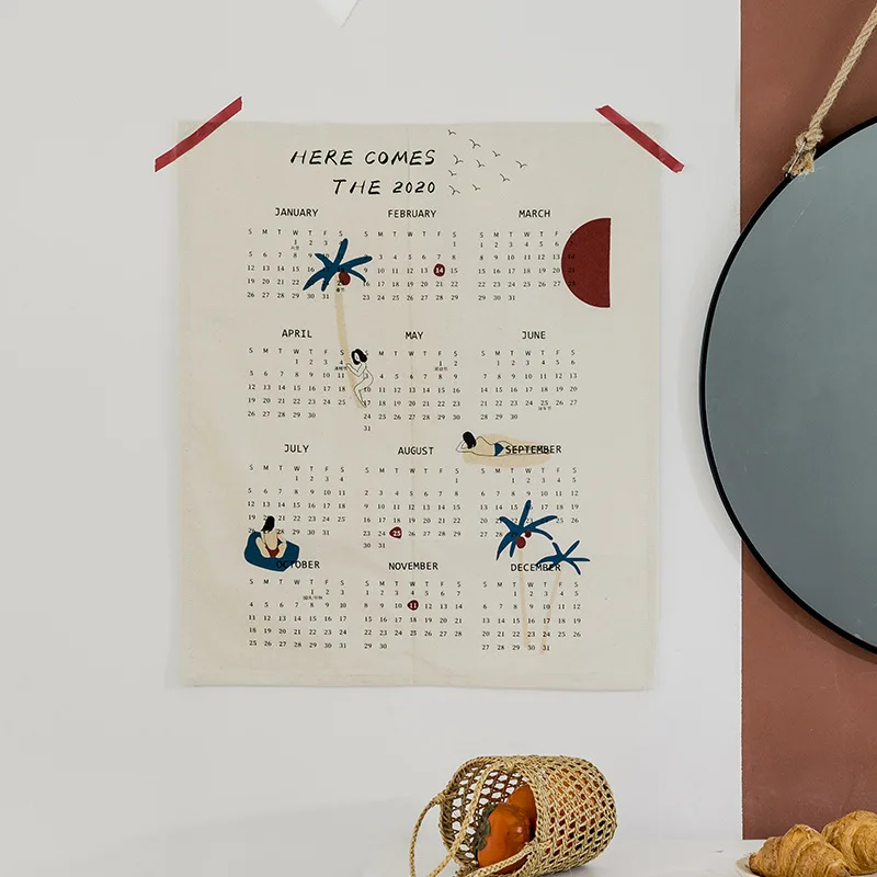 Ткань 2020 календарь гобелен ткань аксессуары для украшения дома японский и