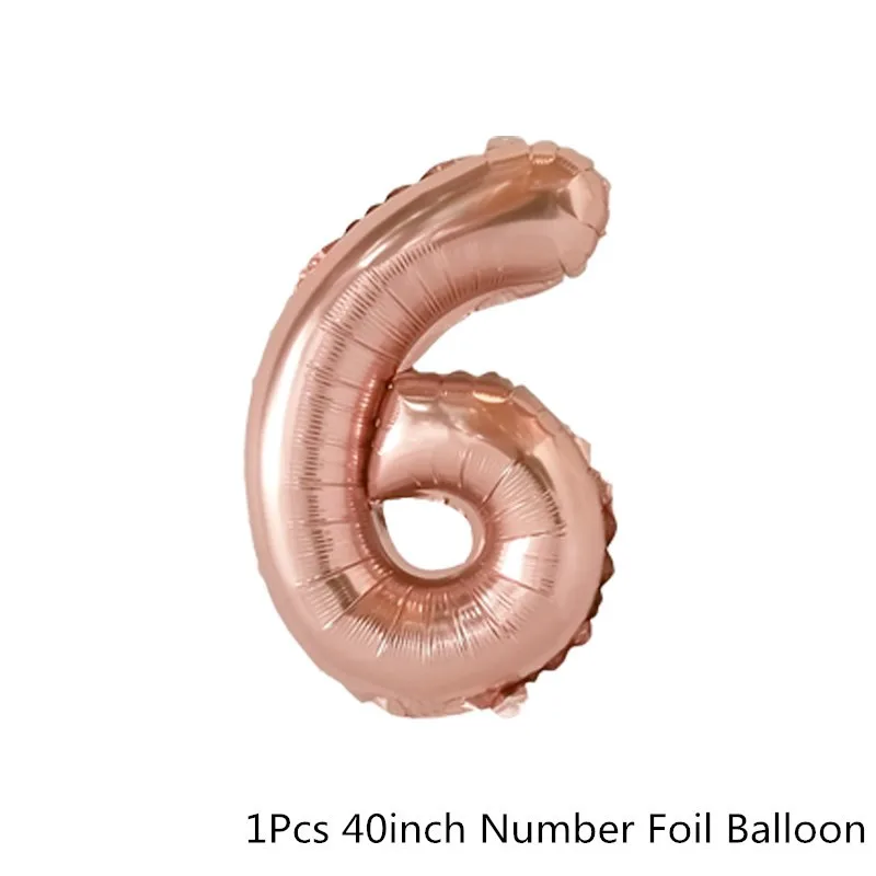 Chicinlife Rosegold 0-9 цифры шар с днем рождения сердце шар взрослых юбилей 1st украшения для свадьбы и дня рождения поставки - Цвет: 6