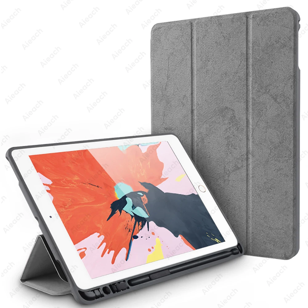 Чехол для iPad Pro 10,5 со встроенным карандашом, умный кожаный мягкий силиконовый тканевый чехол для Apple iPad 10,2 Air 3