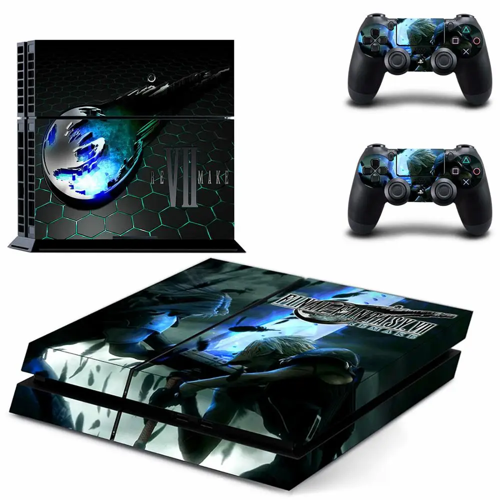 Final Fantasy 7 PS4 кожи Стикеры Виниловая наклейка для Sony Playstation 4 консоли и 2 контроллера