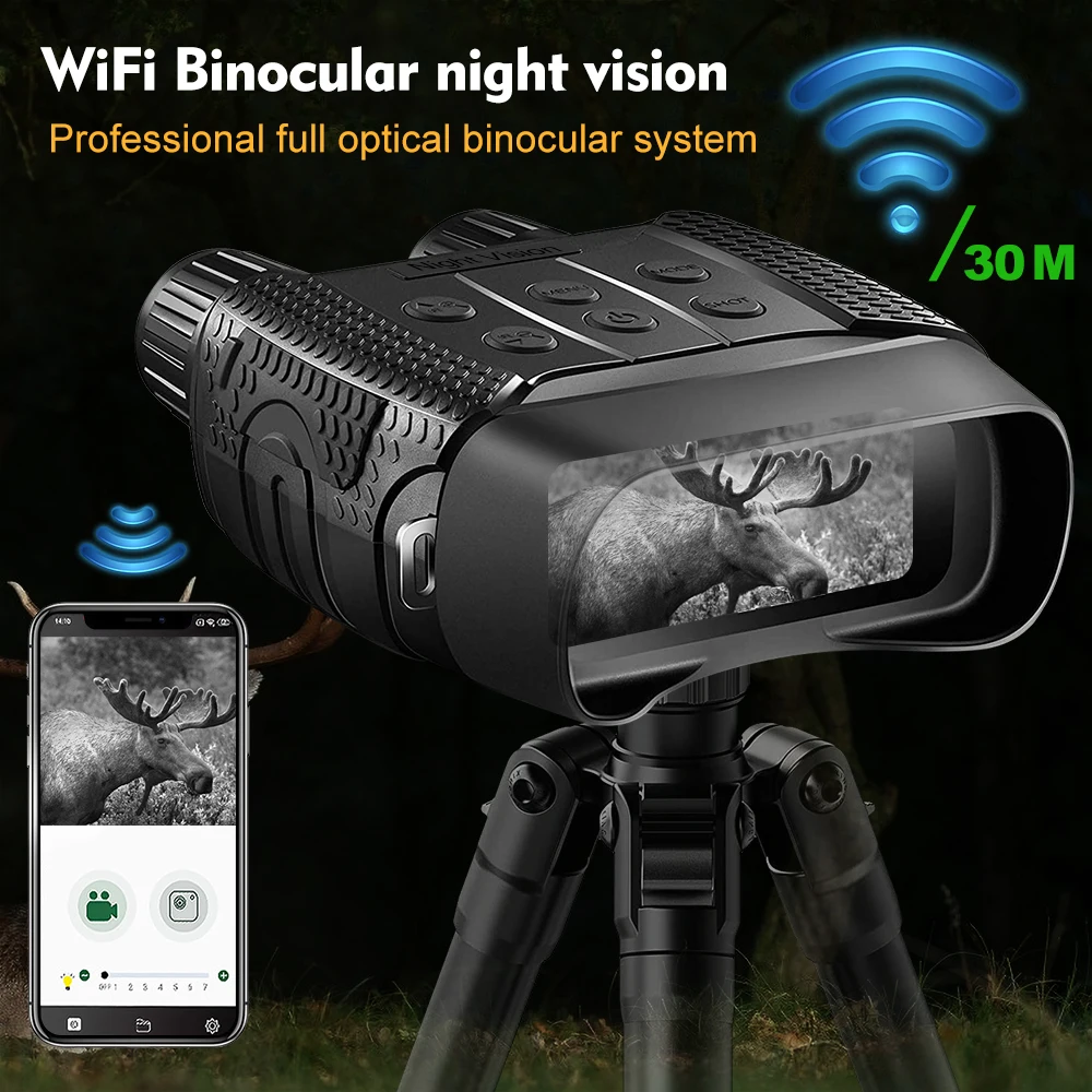 Binóculos de Visão Noturna para a Caça Super Qualidade Viajar Pesca ir Câmera Monocular Telescópio 300m 8g hd Binocular wi fi