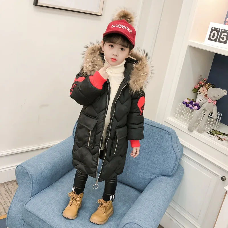 Пуховики для девочек теплая верхняя одежда малышей плотные пальто ветрозащитные