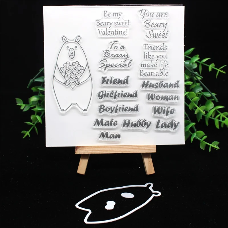 Прозрачные силиконовые штампы и KSCRAFT в форме медведя для скрапбукинга сделай