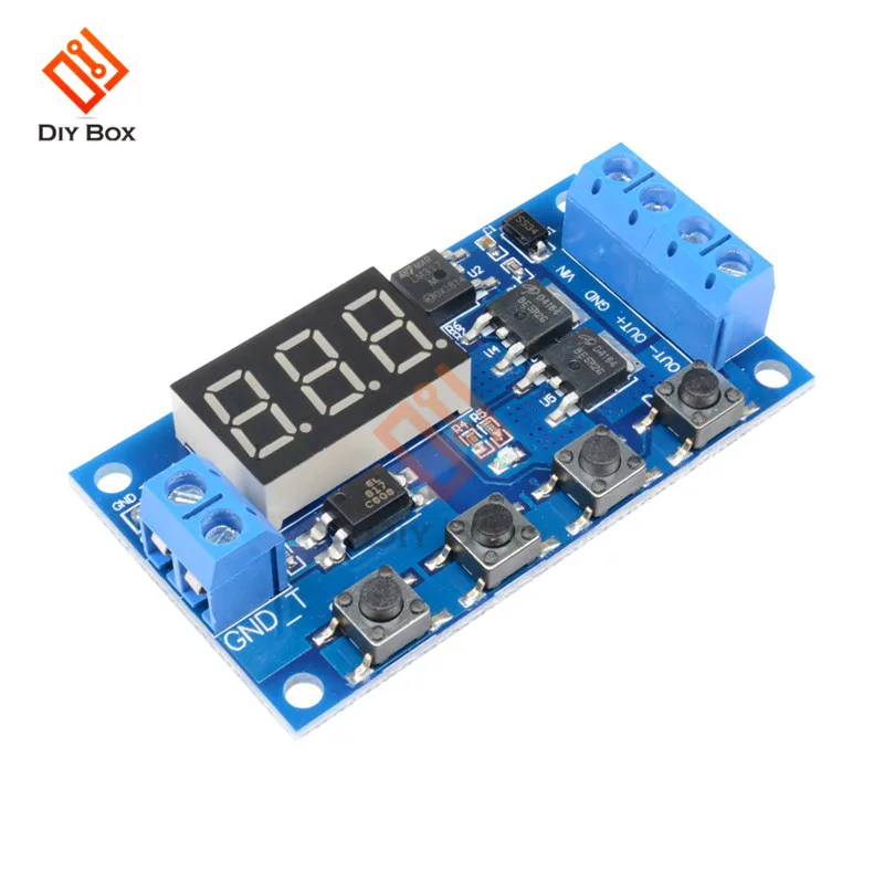 DC 12V 24V Время задержки, релейный коммутационный модуль, триггер цикл монтажная плата двойной МОП-трубка Управление таймер реле постоянного тока мотор светодиодный светильник Micro