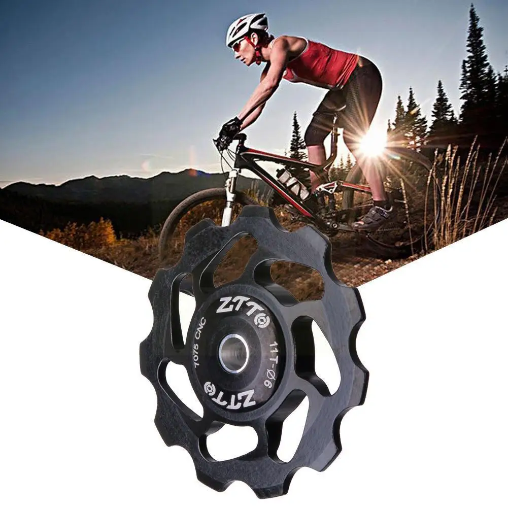 

Ztto 11t Bicycle Guide Wheel Bike Aluminum Transmission Camp Ceramic Idler Pulley Racing Shift Rear Parts Durable K8j6