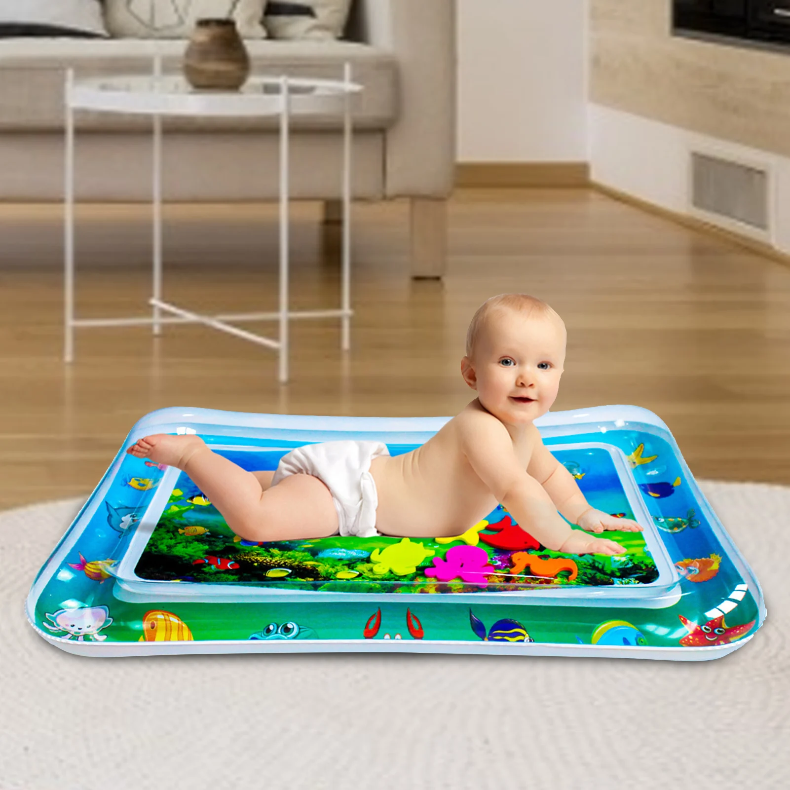 

PVC Inflatable Play Mat Baby Cartoon Crawling Water Mat Play Mat Baby Toy Newborn Artificial Pool Reuse