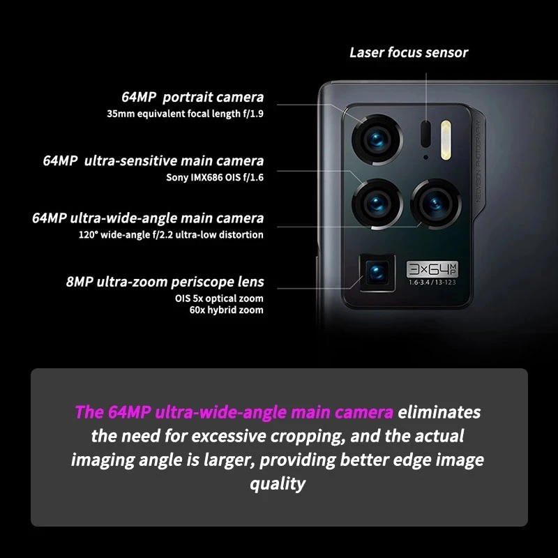 original zte axon 30 ultra 5g smartphone snapdragon 888 fast charging 66w 4600mah battery android 11 amoled display mobile phone free global shipping