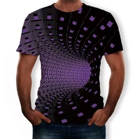 2021 summer fashion new color vortex 3d printing pattern men trendy short sleeved casual t shirt clothing