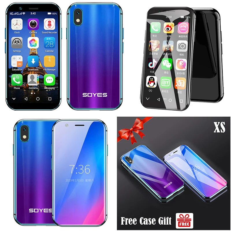 SOYES XS/X/7 S/6 S 4G Android смартфон четырехъядерный Dual Sim Wifi разблокировка лица ID мини мобильный телефон Google play Store Бесплатный чехол