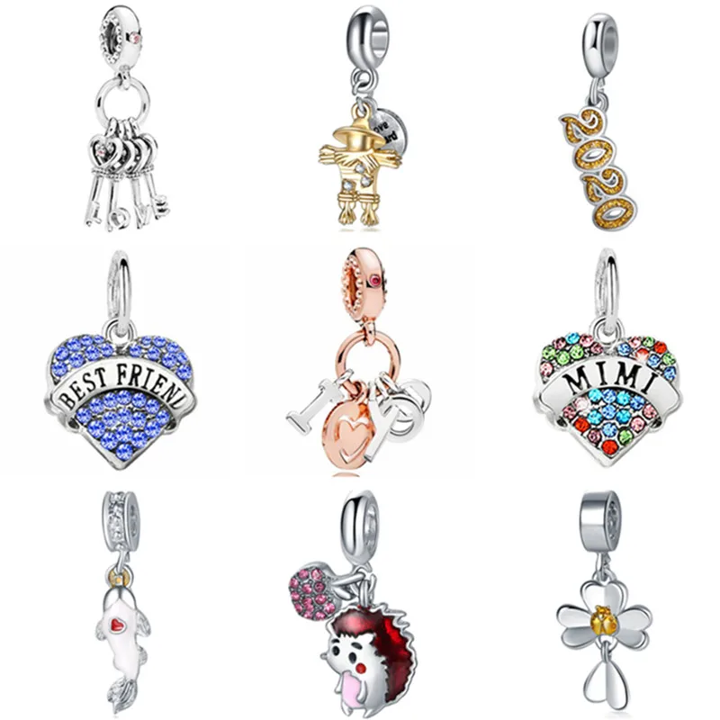 Длинные эффектные листья цветы звезды кулон Микки Бусины Подходят брендовые