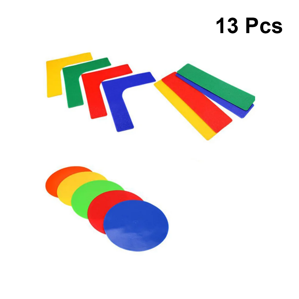 

13 Pcs Anti-skid Tennis Ground Court Marker Line PVC Sticker Logo Basketball Football Badminton Court Line Ground Signal Label
