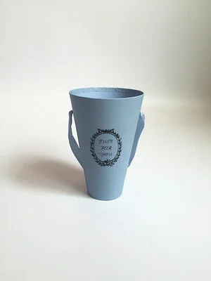 Blue trumpet Рекламный раунд ведро для попкорна портативный букет цветов конусов цветочный магазин цветов Подарочная коробка для вечеринки, свадьбы, Рождества, деко - Цвет: Blue trumpet