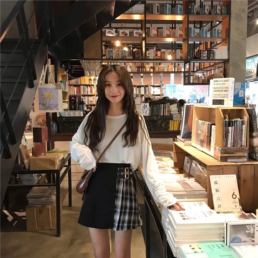 2019 женские летние юбки милые для девушек с высокой талией контрастный цвет