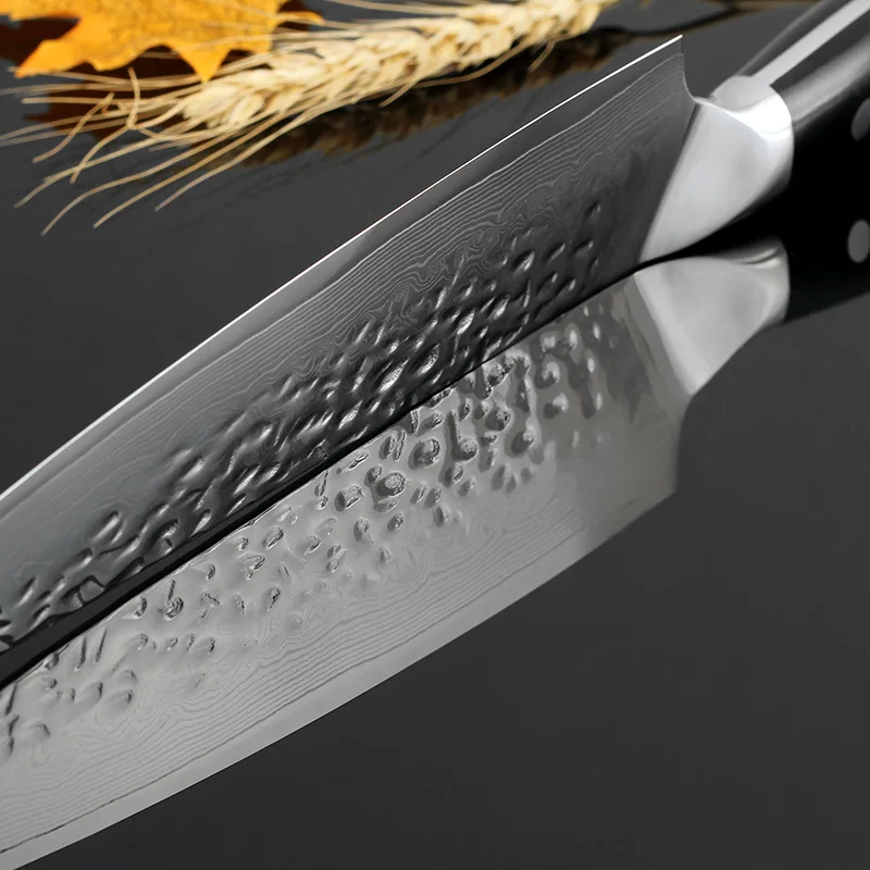 Набор ножей шеф повара из дамасской стали XITUO Кованые Острые антипригарные Ножи