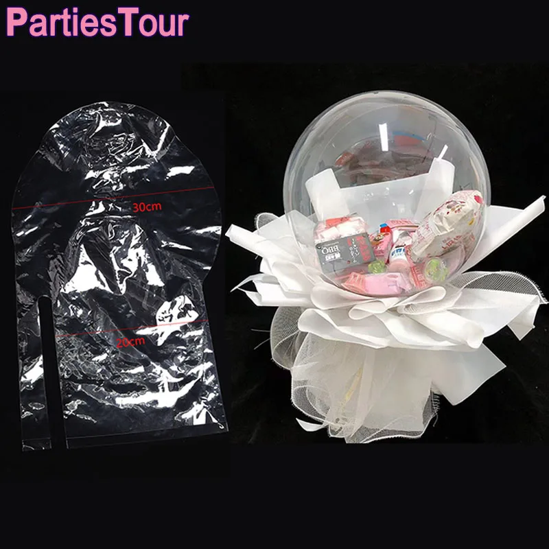 

25pcs Wide Necked Mouce Transparent 30inch Bobo Ballons Snacks Rose Balloon Bouquet Birthday Valentine's day Wedding Gift